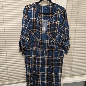 Blue Plaid Women's Dress